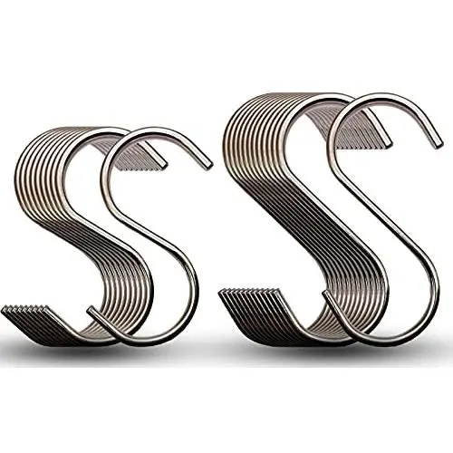 HMOOC S Hooks for Hanging(20pack-Diameter:4mm),304 Stainless Steel S Hooks Heavy Duty,Hangers for Kitchen and Bedroom,10pack-4.33inch | 10pack-2.95inch… HMOOC S Hooks for Hanging(20pack-Diameter:4mm),304 Stainless Steel S Hooks Heavy Duty,Hangers for Kitchen and Bedroom,10pack-4.33inch | 10pack-2.95inch…
