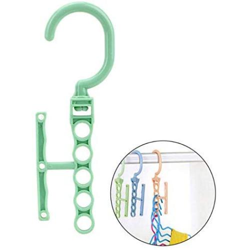Laundry Dry Rack Clothes Hanger Wardrobe Organization Windproof Home Storage Household Buckle Anti-Slip Multilayer 10pcs Random Color