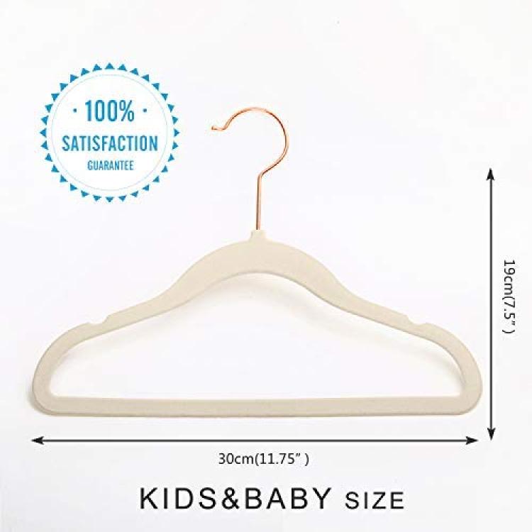 MIZGI Premium Kids Velvet Hangers (Pack of 50) with Black Hooks,Space  Saving Ultra Thin,Non Slip Baby Hangers for Children's Skirt Dress  Pants,Clothes