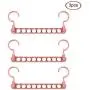 HHXD 3Pcs Clothes Hanger Organizer,9 Holes Double Hook Storage Coat Hangers Modern/Pink / 3pcs
