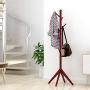 WG European Hanger Solid Wood Floor Clothes Rack Bedroom Hanger Office Hanger,Yellow
