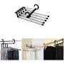 5PC Random Color 5 in 1 Clothes Hangers Multi-Functional Pants Storage Rack Adjustable Stainless Steel Wardrobe Pants Shelves Decoration