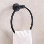 Matte Black Hand Towel Ring, Aomasi Stainless Steel Round Swivel Bath Towel Holder Stylish Washcloth Hanger