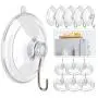 HangerSpace Suction Cup Hooks, 45 mm Clear PVC Suction Cups with Metal Hooks Removable Small Suction Cups for Kitchen Bathroom Shower Wall Window Glass Door - 12 Packs HangerSpace Suction Cup Hooks, 45 mm Clear PVC Suction Cups with Metal Hooks Removable Small Suction Cups for Kitchen Bathroom Shower Wall Window Glass Door - 12 Packs