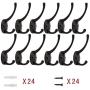 12 Pack Dual Coat Hooks for Wall, Retro Double Utility Rustic Hooks with 48 Screws (2 Types) for Coat, Scarf, Bag, Towel, Key, Cap, Cup, Hat (3.2“X1''X1.6'')