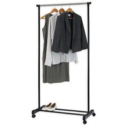 Simple Houseware Portable Closet Hanging Clothing Garment Rack with Wheels