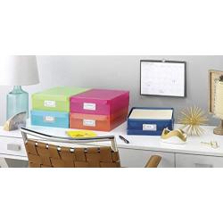 Whitmor Plastic Document Boxes - Assorted Colors (Set of 5)