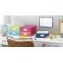 Whitmor Plastic Document Boxes - Assorted Colors (Set of 5)