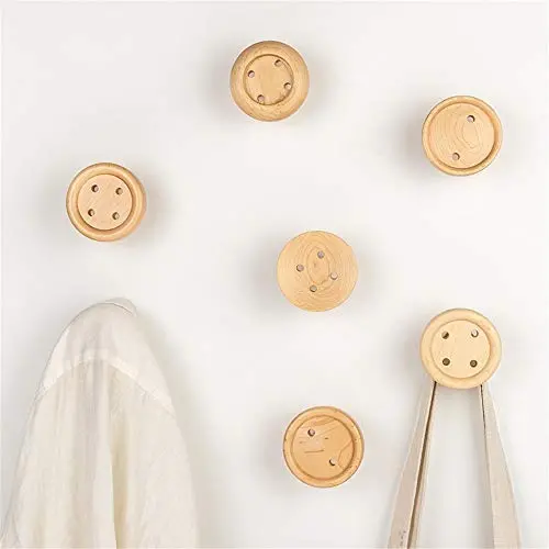 BoeWan Convenient and Practical Home Hook Durable Wooden Coat Hook, 4 Pack Natural Wall Mounted Clothes Scarf Hat and Bag Storage Hangers Towel Rack Bedroom (Color : Natural, Size : Free Size) BoeWan Convenient and Practical Home Hook Durable Wooden Coat Hook, 4 Pack Natural Wall Mounted Clothes Scarf Hat and Bag Storage Hangers Towel Rack Bedroom (Color : Natural, Size : Free Size)