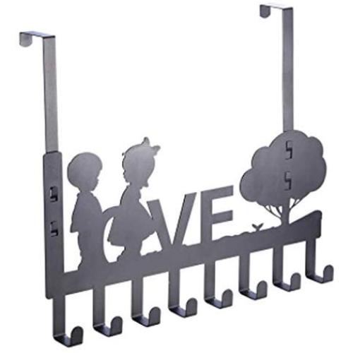 Wall Coat Hangers Rack，Coat Robe Hat Clothes Wall Mount Hook Heavy Duty Hanger Towel Rack，Decorative Hooks，Row Hook (Color : Black)