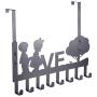 Wall Coat Hangers Rack，Coat Robe Hat Clothes Wall Mount Hook Heavy Duty Hanger Towel Rack，Decorative Hooks，Row Hook (Color : Black)
