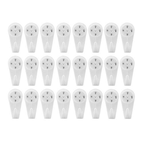 Non-Trace Wall Picture Hook, Dedoot Pack of 24 Non Trace Wall Hooks Plastic Invisible Traceless Hardwall Hanging Hook for Picture Photo Frame Hangers, White
