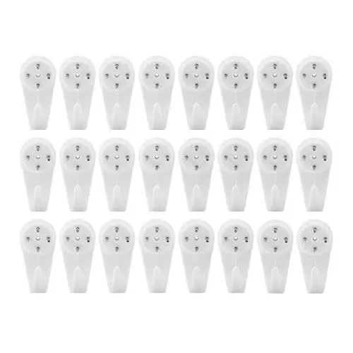 Non-Trace Wall Picture Hook, Dedoot Pack of 24 Non Trace Wall Hooks Plastic Invisible Traceless Hardwall Hanging Hook for Picture Photo Frame Hangers, White Non-Trace Wall Picture Hook, Dedoot Pack of 24 Non Trace Wall Hooks Plastic Invisible Traceless Hardwall Hanging Hook for Picture Photo Frame Hangers, White