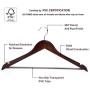 JS HOME Suit/Coat Hangers, Solid Wood Pants/Trousers Hangers with Notched Cut Shoulder, Non-Slip Tube for Pant Bar, Walnut Finish - 18 Pack