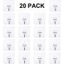 Transparent Adhesive Hooks 15 kg(Max),Free Sticky Hangers with Stainless Hooks Reusable Utility Towel Bath Ceiling Hooks (20Pack -Adhesive Hooks)