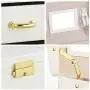 RR ROUND RICH DESIGN Jewelry Boxes - Multifunctional Portable Travel Jewelry Storage Case with 2 Drawers Top Mirror and Metal Lock - White RR ROUND RICH DESIGN Jewelry Boxes - Multifunctional Portable Travel Jewelry Storage Case with 2 Drawers Top Mirror and Metal Lock - White