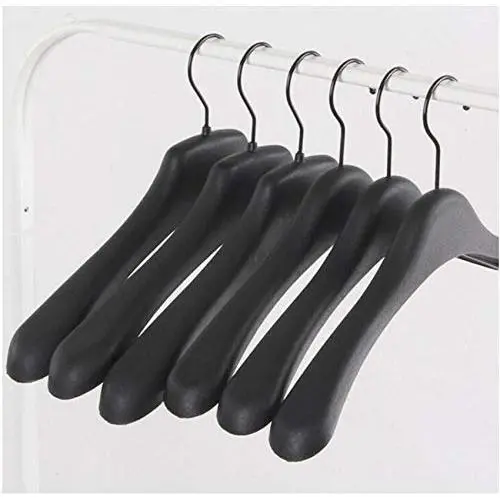 Black Thick Wide Shoulder Plastic Clothes Hanger for Coats Jacket and Fur (10 Pieces/Lot)