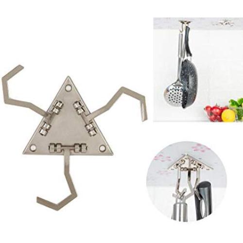 Cooking Utensils Hanger Under Cabinet Kitchen Utensils Hook for Cooking Tools and Other Kitchen Gadgets (Silver Color X 2pc)