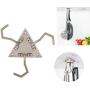 Cooking Utensils Hanger Under Cabinet Kitchen Utensils Hook for Cooking Tools and Other Kitchen Gadgets (Silver Color X 2pc)