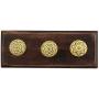 Indianshelf Handmade 1 Artistic Vintage Brown Wooden Pattern Etched Rail Hooks Hangers/Coat Hooks Hardware