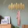 Barture-Coat rack Clothes Stand Hangers Iron Art Multiple Hooks Entryway Storage Shelf 2 Sizes Leaf Shape (Size : 64X39CM)