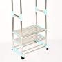 Double Folding Clothes Rail, Rolling Clothes Hanger, Retractable Balcony Storage Shoe Rack, L70-115cm W42 H85-157cm, (stainless Steel)