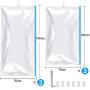 MRS BAG Hanging Vacuum Storage Bags 6 Pack (3Jumbo(57x27.6) + 3Short(41.3x27.6)) Space Saver Bag Dress Cover with Hook for Coats, Jackets, Clothes & Closet Storage - Hand Pump Included