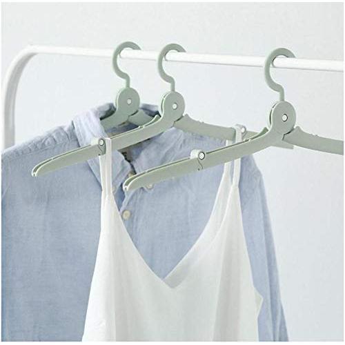 10Pc Green/Pink/Blue Mini Travel Folding Hangers Drying Racks Home Storage Telescopic Travel Clothes Hanger Random Color