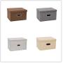 Bonwete Collapsible Canvas Storage Bag Clothes Organize Boxes with Cover for Book,Toy