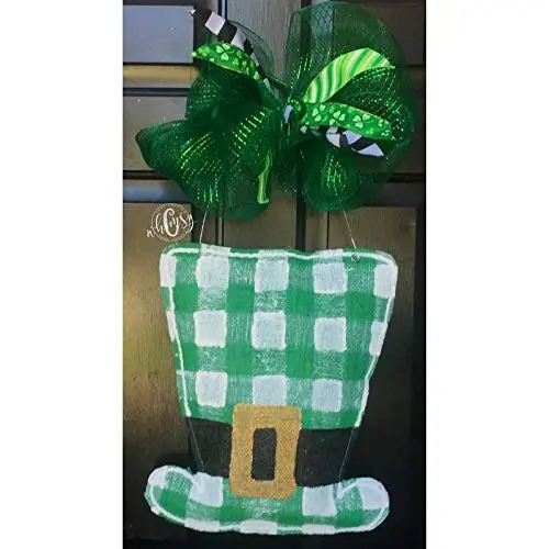 Plaid Leprechaun Hat Burlap Door Hanger- Leprechaun Burlap Door Hanger-St. Patricks Day Door Hanger- St. Patricks Day Wreath-St Patricks Wreath-Door Decor Plaid Leprechaun Hat Burlap Door Hanger- Leprechaun Burlap Door Hanger-St. Patricks Day Door Hanger- St. Patricks Day Wreath-St Patricks Wreath-Door Decor