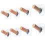 Adhesive Hanger Wooden Hooks - 8 Pack for Closet Hat Hook Self Adhesive Robe Coat Hooks