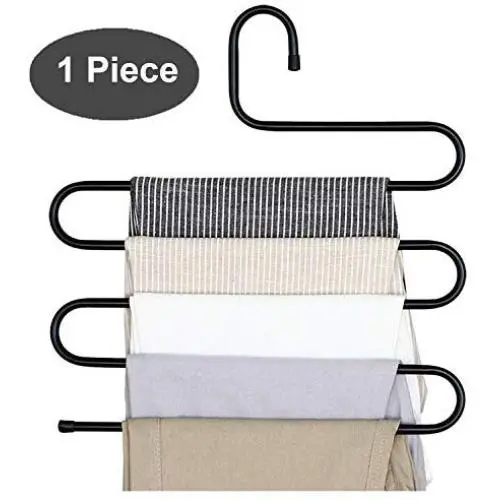 aome S-Type Black Stainless Steel Clothes Pants Hangers Closet Storage Organizer for Pants Jeans Scarf Hanging (13.4 x 15.7inch) (1-Piece) aome S-Type Black Stainless Steel Clothes Pants Hangers Closet Storage Organizer for Pants Jeans Scarf Hanging (13.4 x 15.7inch) (1-Piece)