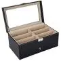 AUTOARK Leather 12 Piece Eyeglasses Storage and Sunglass Glasses Display Drawer Lockable Case Organizer,Black,AW-023 AUTOARK Leather 12 Piece Eyeglasses Storage and Sunglass Glasses Display Drawer Lockable Case Organizer,Black,AW-023