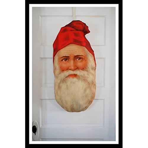 Antique Primitive Belsnickle Santa Claus door hanger pillow wreath - Handmade - 33 x 15 Inch Antique Primitive Belsnickle Santa Claus door hanger pillow wreath - Handmade - 33 x 15 Inch