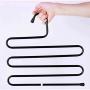 Clothes Pants Hangers Pants Hanger Multi-layer S-style Jeans Trouser Hanger Closet Organize Storage Stainless Steel Rack Space Saver For Tie Scarf Shock Jeans Towel Clothes（1 Pack ） for Pants Jeans Sc