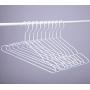 Cocomaya 17 Inch Heavy Duty White Color Metal Clothes Hanger, Coat Hanger, Suit Hanger, Dress Hanger with Big Notches Pack of 10