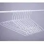 Cocomaya 17 Inch Heavy Duty White Color Metal Clothes Hanger, Coat Hanger, Suit Hanger, Dress Hanger with Big Notches Pack of 10