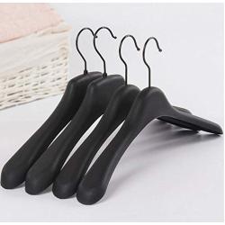 10pcs Black Thick Wide Shoulder Plastic Clothes Hanger for Coats Jacket and Fur