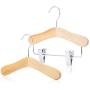 HANGERWORLD 12 Natural Wooden 9.8inch Kids Coat Clothes Garment Top Clip Hangers Closet Set Baby Toddler, 6pcs without clips and 6pcs with clips