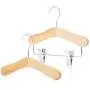HANGERWORLD 12 Natural Wooden 9.8inch Kids Coat Clothes Garment Top Clip Hangers Closet Set Baby Toddler, 6pcs without clips and 6pcs with clips HANGERWORLD 12 Natural Wooden 9.8inch Kids Coat Clothes Garment Top Clip Hangers Closet Set Baby Toddler, 6pcs without clips and 6pcs with clips