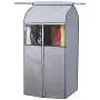 SLEEPING LAMB Garment Bag Organizer Storage with Clear PVC Windows Garment Rack Cover Well-Sealed Hanging Closet Cover for Suits Coats Jackets, Grey （Not Including Frame）
