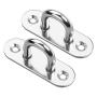 Bluecell 2pcs Heavy Duty U-Shaped Design Stainless Steel Oblong Plate Staple Ring Hook Wall Mount Hanger with Screws (80mm)