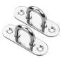 Bluecell 2pcs Heavy Duty U-Shaped Design Stainless Steel Oblong Plate Staple Ring Hook Wall Mount Hanger with Screws (80mm)