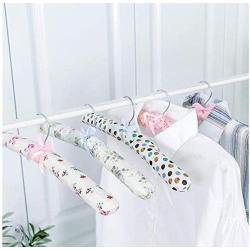 5pcs Random Color Sponge Cotton Satin Padded Coat Clothes Suit Dress Hangers Rack