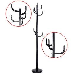 Hooks Coat Rack clothes Hat Shoes Umbrella Purse Holder Hanger Hall Stand Tree Black Metal New