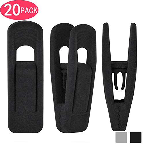 Wonck Black Velvet Hanger Clips 20 Pack, Pants Hangers Velvet Clips for Skirts, Strong Finger Perfect for Thin Velvet Hangers Wonck Black Velvet Hanger Clips 20 Pack, Pants Hangers Velvet Clips for Skirts, Strong Finger Perfect for Thin Velvet Hangers