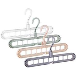 10pcs Random Color Clothes Coat Hanger Organizer, Multi-Port Support Baby Clothes Drying Racks Plastic Scarf Storage Rack Hangers for Clothes