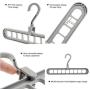 10pcs Creative 3D Space Saving Hanger Magic Clothes Hanger 9Hole Towel Hook Closet Organizer Storage Rack Color Random