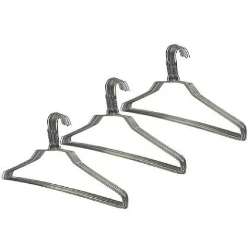 THE UM24 30 Pack 16 Inch Strong Steel Metal Wire Hangers Adult Clothes Hangers - 13 Gage Thickness Silver Color Galvanized Metal Wire Hanger