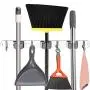 Broom Mop Holder, Stainless Steel Heavy Duty Wall Mount Storage Organizer Tools Hanger with 3 Racks 4 Hooks for Kitchen Bathroom Closet Garage Office Garden (3 Racks 4 Hooks) Broom Mop Holder, Stainless Steel Heavy Duty Wall Mount Storage Organizer Tools Hanger with 3 Racks 4 Hooks for Kitchen Bathroom Closet Garage Office Garden (3 Racks 4 Hooks)
